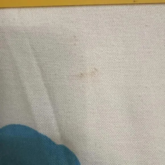 Vtg 60s/70s linen flower power bedspread? Fabric? King size - Picture 5 of 6